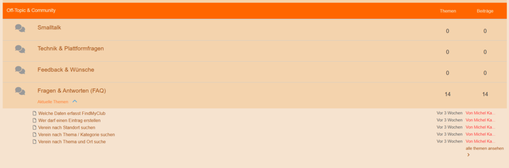 Erweitere FAQ im Forum