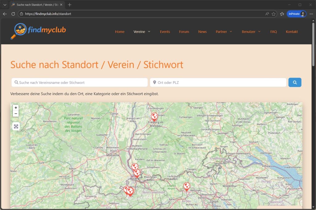 Verein nach Standort suchen