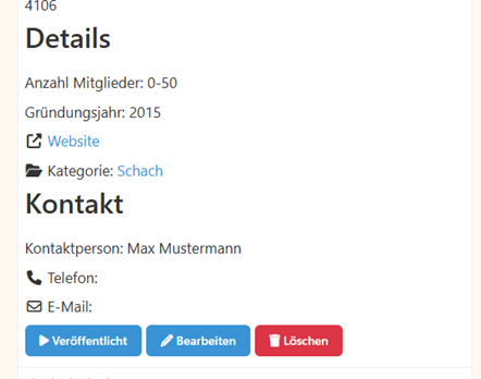 Verein Bearbeiten Löschen